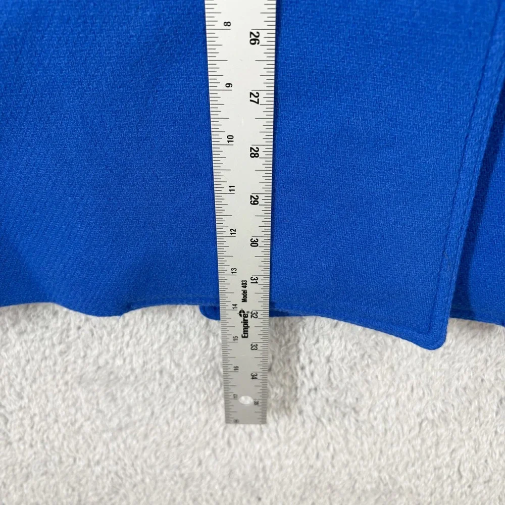 J. Crew Boulevard Trench Stadium Cloth Wool Blend Peacoat Size 4P‎ Cobalt Blue - Picture 6 of 9